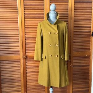 Vintage 1960s Mustard Double-Breasted Trench Coat